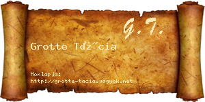 Grotte Tácia névjegykártya